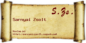 Sarnyai Zsolt névjegykártya